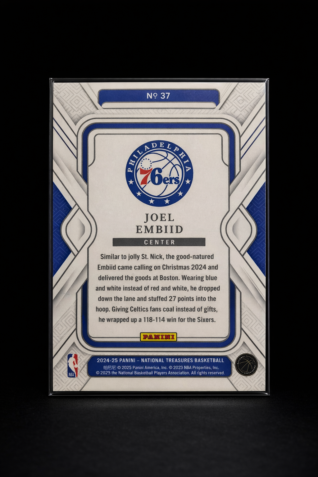 Joel Embiid /25 Philadelphia 76ers - National Treasures Panini 2024–25