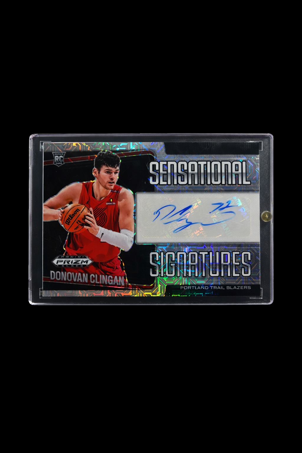 Donovan Clingan Mojo Prizm Black Auto /25 RC Sensational Signatures – Panini Prizm Black 2024-25