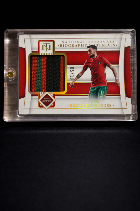 Bruno Fernandes Triple Color Patch /10 Portugal National Treasures Road To World Cup Panini 2022
