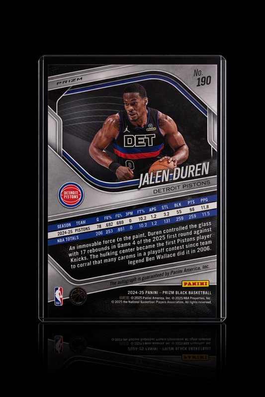 Jalen Duren Silver Prizm Autograph Detroit Pistons Panini Prizm 2024–25
