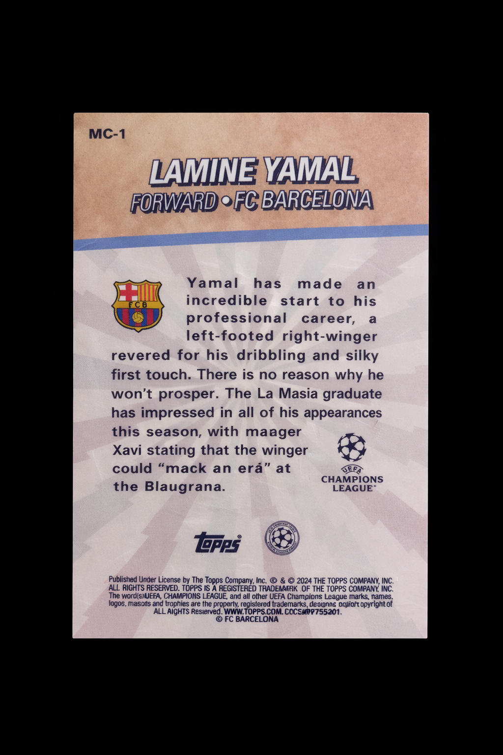 Lamine Yamal Rookie Card – Merlin’s Chosen Ones | Topps UEFA Champions League