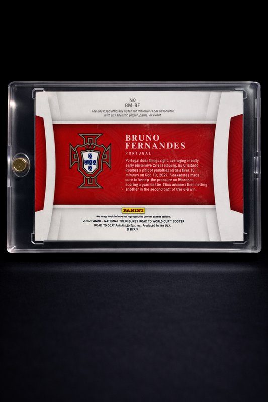 Bruno Fernandes Triple Color Patch /10 Portugal National Treasures Road To World Cup Panini 2022