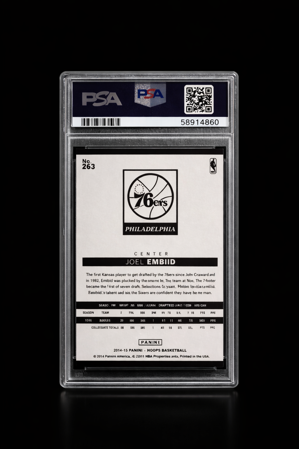 Joel Embiid Rookie Card -  PSA 10 Gem Mint - Panini Hoops 2014-15’