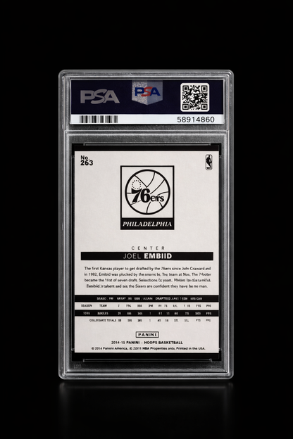 Joel Embiid Rookie Card -  PSA 10 Gem Mint - Panini Hoops 2014-15’